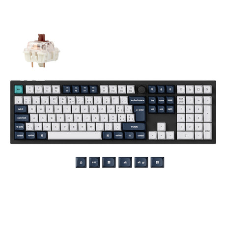 Keychron q6 max qmk/via coleção de layout iso de teclado mecânico personalizado sem fio