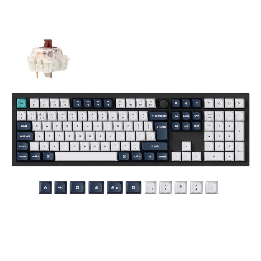 Keychron q6 max qmk/via coleção de layout iso de teclado mecânico personalizado sem fio