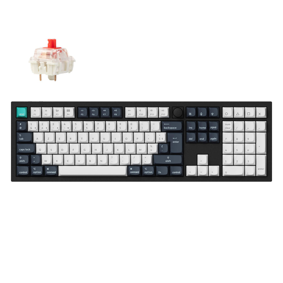 Keychron q6 max qmk/via coleção de layout iso de teclado mecânico personalizado sem fio