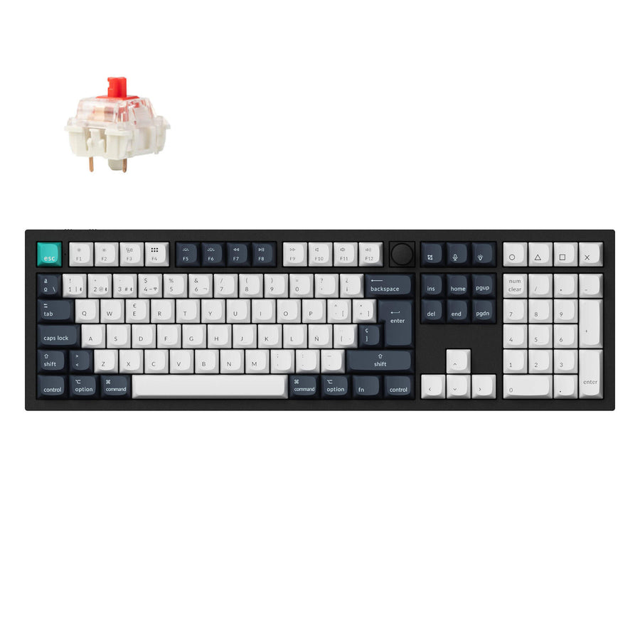 Keychron q6 max qmk/via coleção de layout iso de teclado mecânico personalizado sem fio