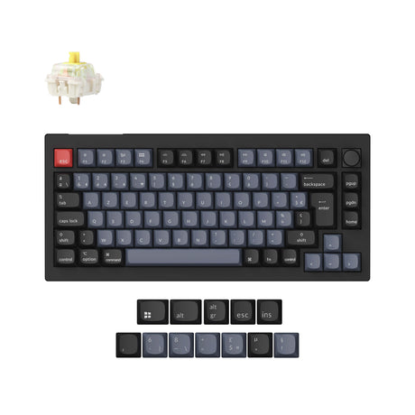 Coleção de layout ISO de teclado mecânico personalizado sem fio Max QMK Keychron V1