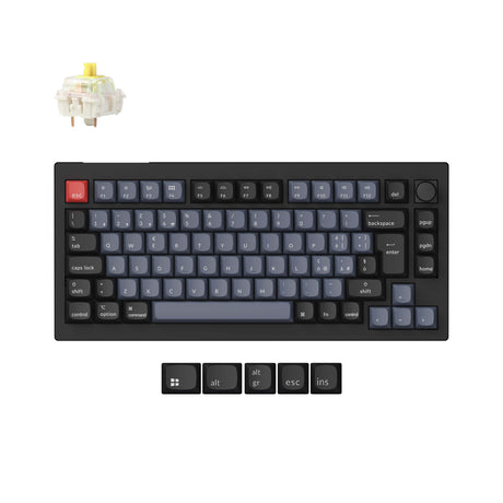 Coleção de layout ISO de teclado mecânico personalizado sem fio Max QMK Keychron V1