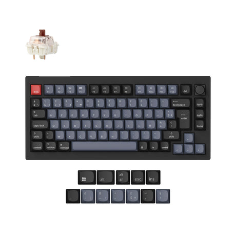 Coleção de layout ISO de teclado mecânico personalizado sem fio Max QMK Keychron V1