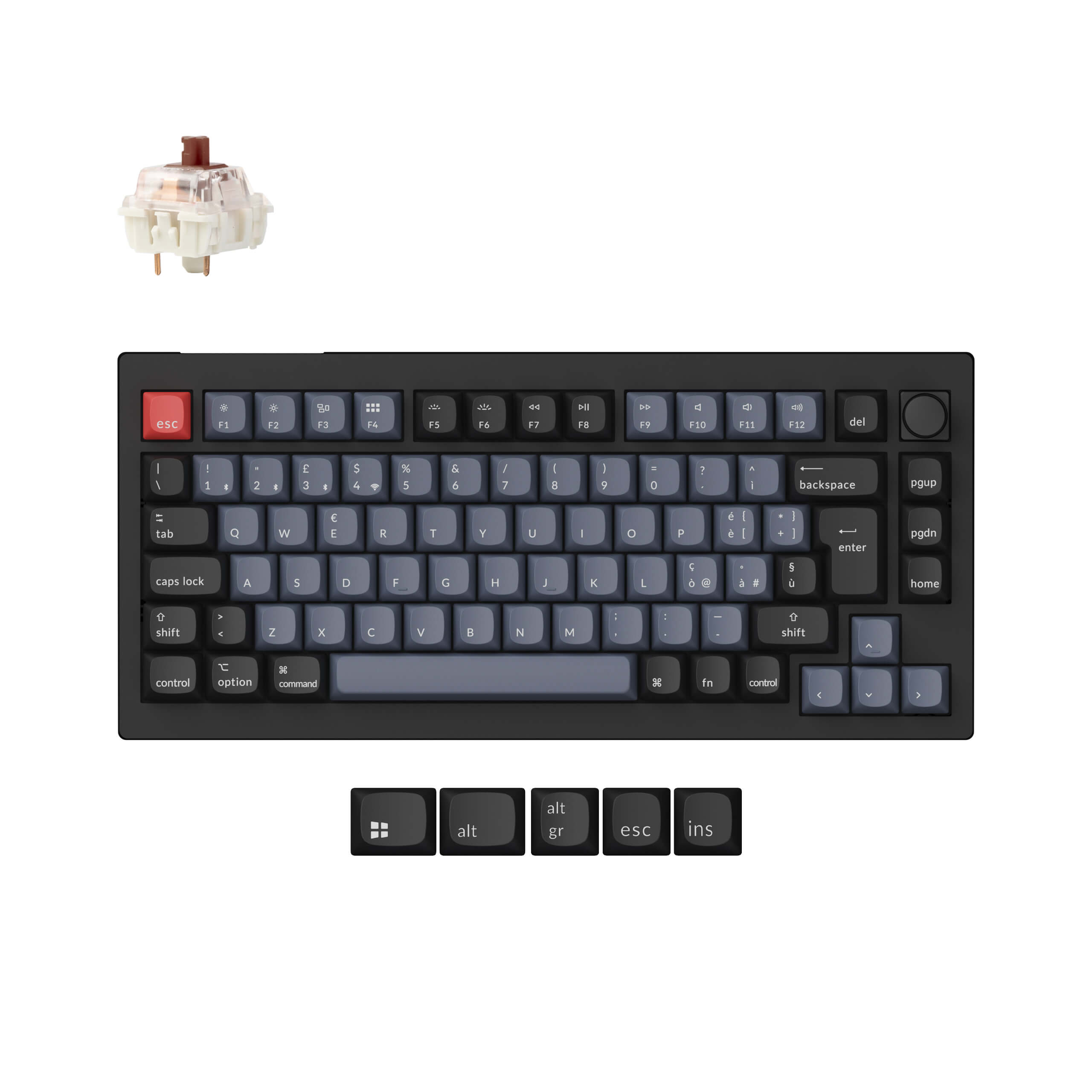 Keychron V1 Max QMK Wireless Custom Mechanical Keyboard ISO Layout Collection