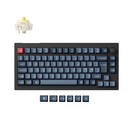 Coleção de layout ISO de teclado mecânico personalizado sem fio Max QMK Keychron V1