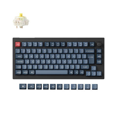 Coleção de layout ISO de teclado mecânico personalizado sem fio Max QMK Keychron V1