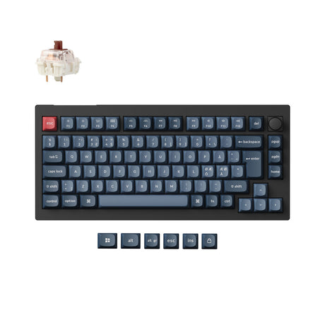 Coleção de layout ISO de teclado mecânico personalizado sem fio Max QMK Keychron V1