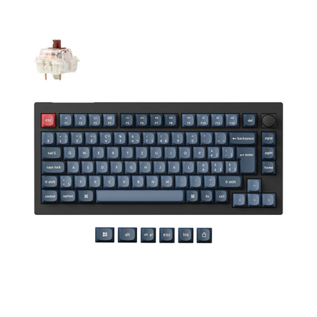 Coleção de layout ISO de teclado mecânico personalizado sem fio Max QMK Keychron V1