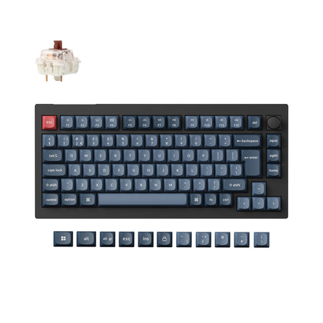 Coleção de layout ISO de teclado mecânico personalizado sem fio Max QMK Keychron V1