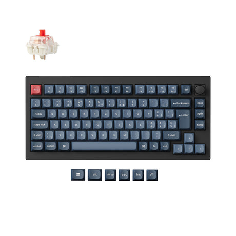 Coleção de layout ISO de teclado mecânico personalizado sem fio Max QMK Keychron V1