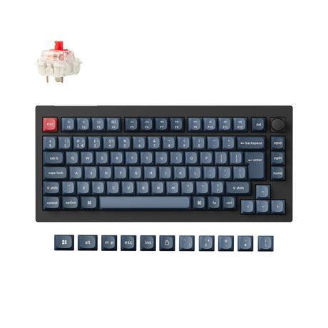 Coleção de layout ISO de teclado mecânico personalizado sem fio Max QMK Keychron V1