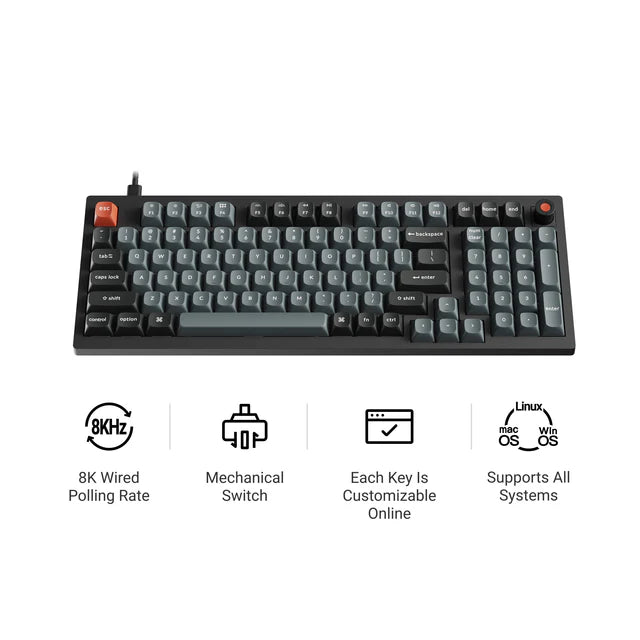 Keychron V5 8K QMK Wired Custom Mechanical Keyboard