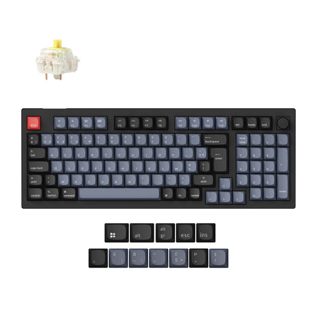 Coleção de layout ISO de teclado mecânico personalizado sem fio Max QMK Keychron V5