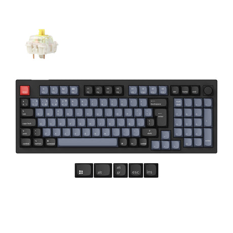 Coleção de layout ISO de teclado mecânico personalizado sem fio Max QMK Keychron V5