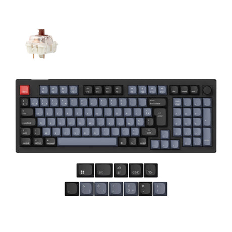 Coleção de layout ISO de teclado mecânico personalizado sem fio Max QMK Keychron V5