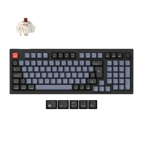 Coleção de layout ISO de teclado mecânico personalizado sem fio Max QMK Keychron V5