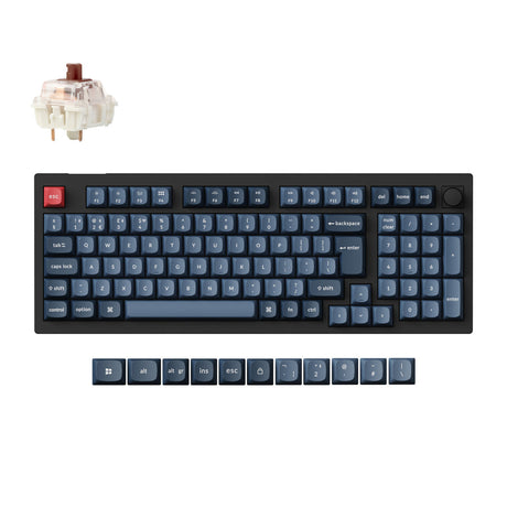 Coleção de layout ISO de teclado mecânico personalizado sem fio Max QMK Keychron V5