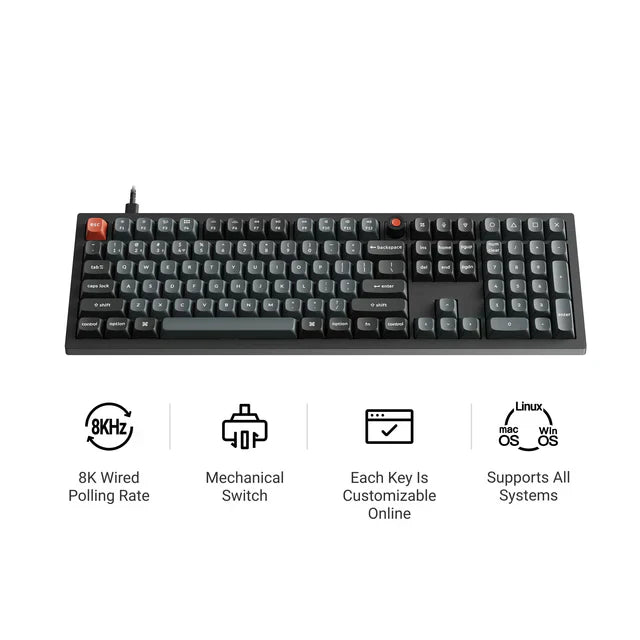 Keychron V6 8K QMK Wired Custom Mechanical Keyboard ISO Layout Collection