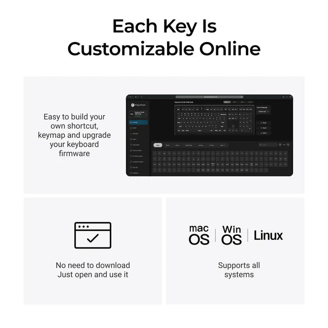 Keychron V6 8K QMK Wired Custom Mechanical Keyboard ISO Layout Collection