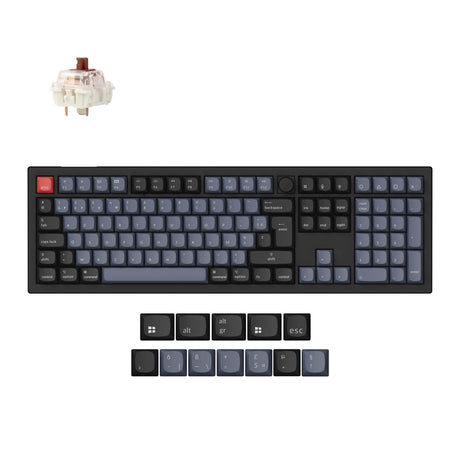 Coleção de layout ISO de teclado mecânico personalizado sem fio Max QMK Keychron V6