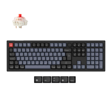 Coleção de layout ISO de teclado mecânico personalizado sem fio Max QMK Keychron V6