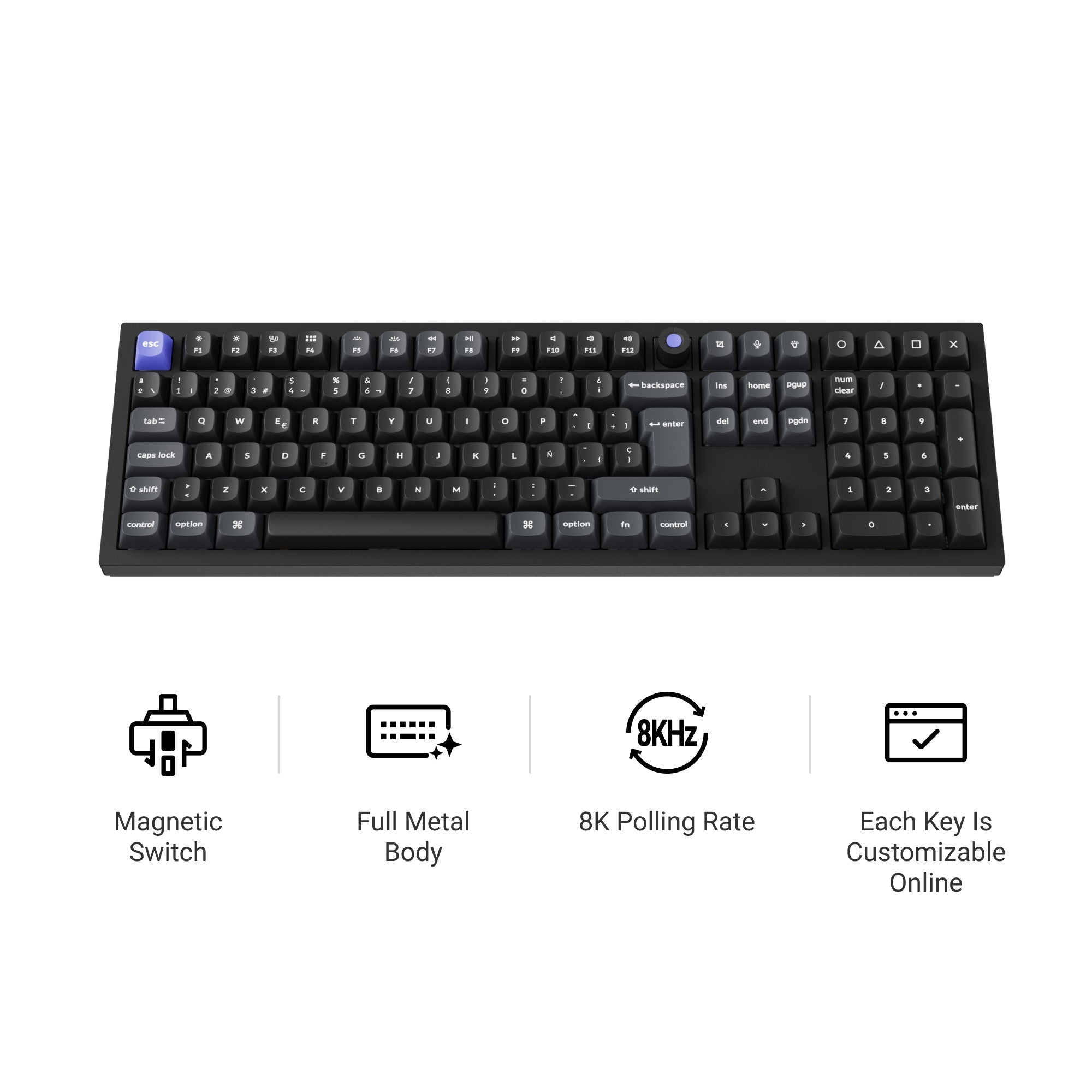 Keychron Q6 HE 8K Wired Magnetic Switch Keyboard ISO Layout Collection