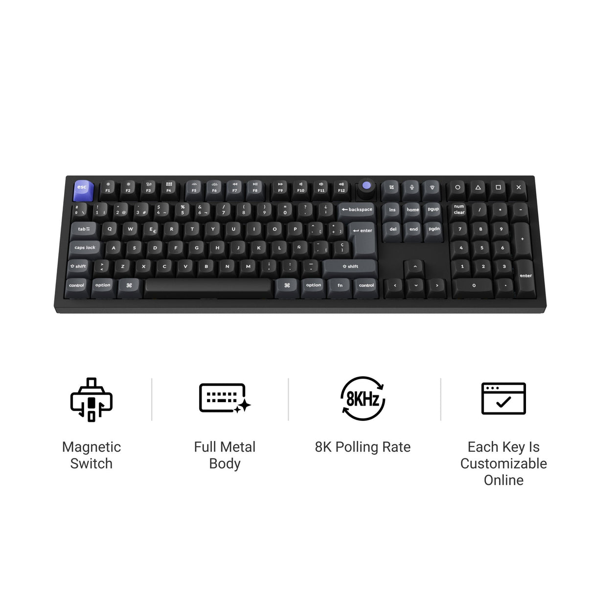 Keychron Q6 HE 8K Wired Magnetic Switch Keyboard ISO Layout Collection