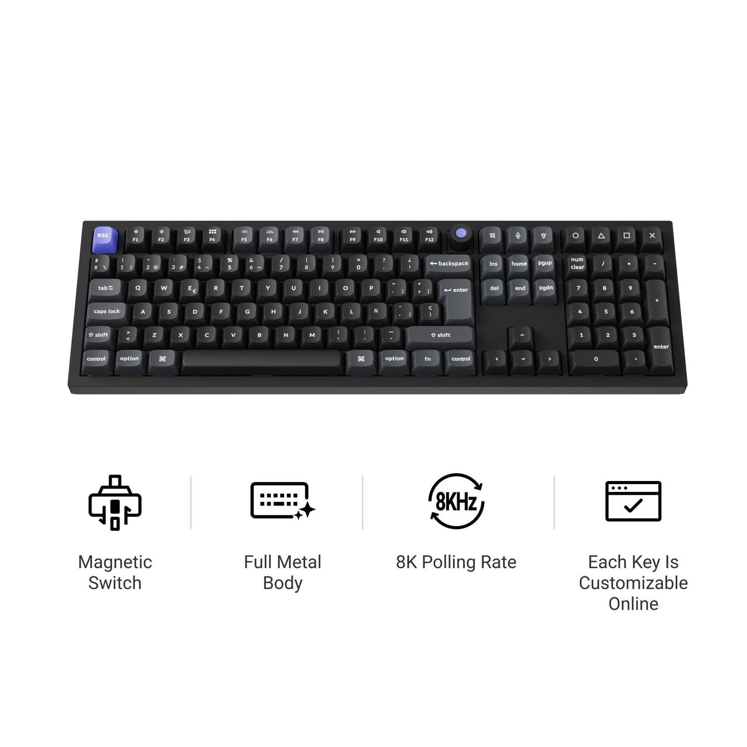 Keychron Q6 HE 8K Wired Magnetic Switch Keyboard ISO Layout Collection