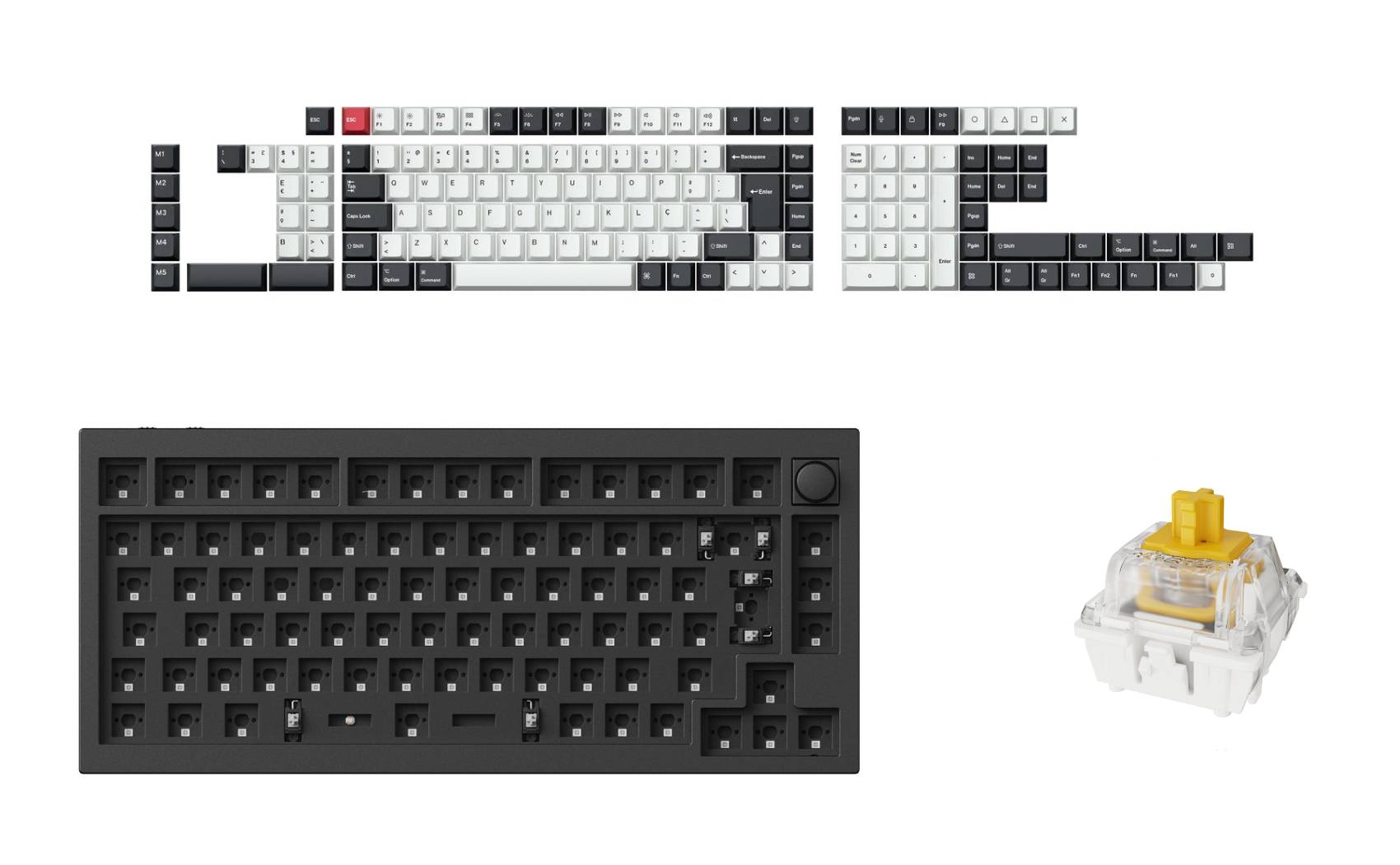 Coleção feita sob encomenda sem fio da disposição do ISO do teclado de Keychron Q1 HE QMK