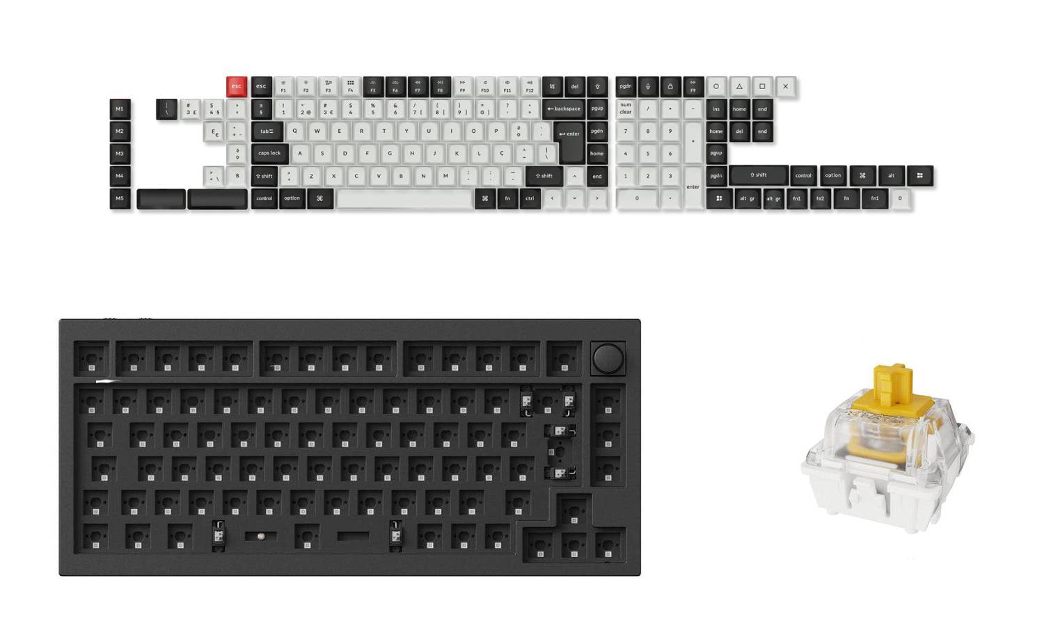 Coleção feita sob encomenda sem fio da disposição do ISO do teclado de Keychron Q1 HE QMK
