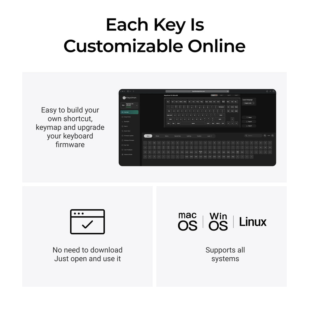 Keychron V3 Ultra 8K Wireless Custom Mechanical Keyboard (US ANSI Layout)