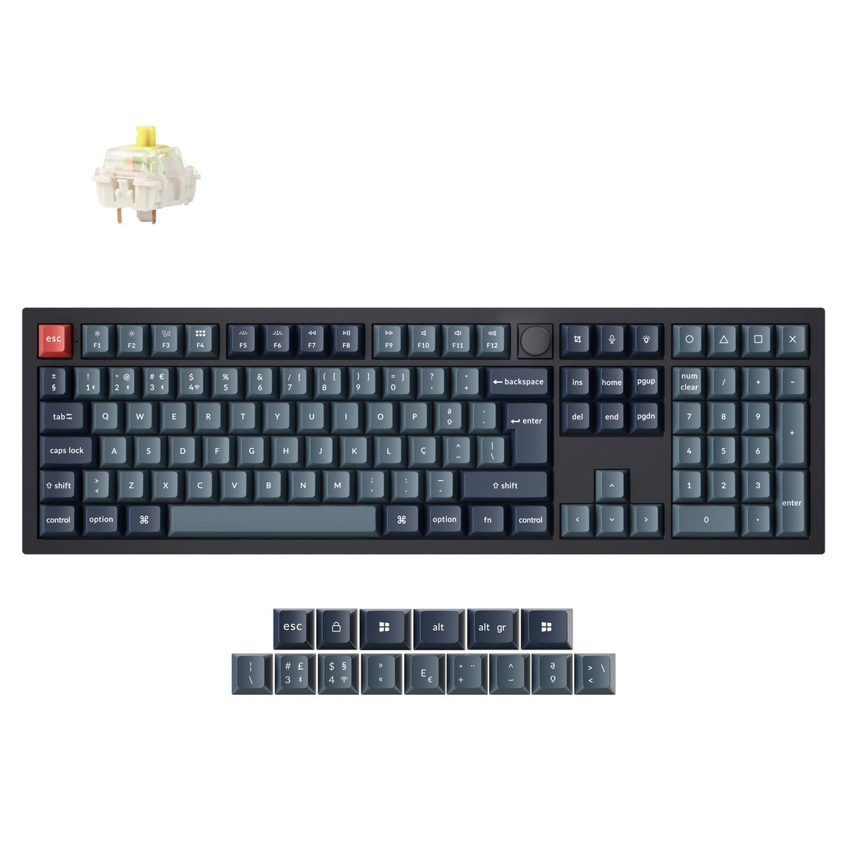 Coleção de layout ISO de teclado mecânico personalizado sem fio Max QMK Keychron V6