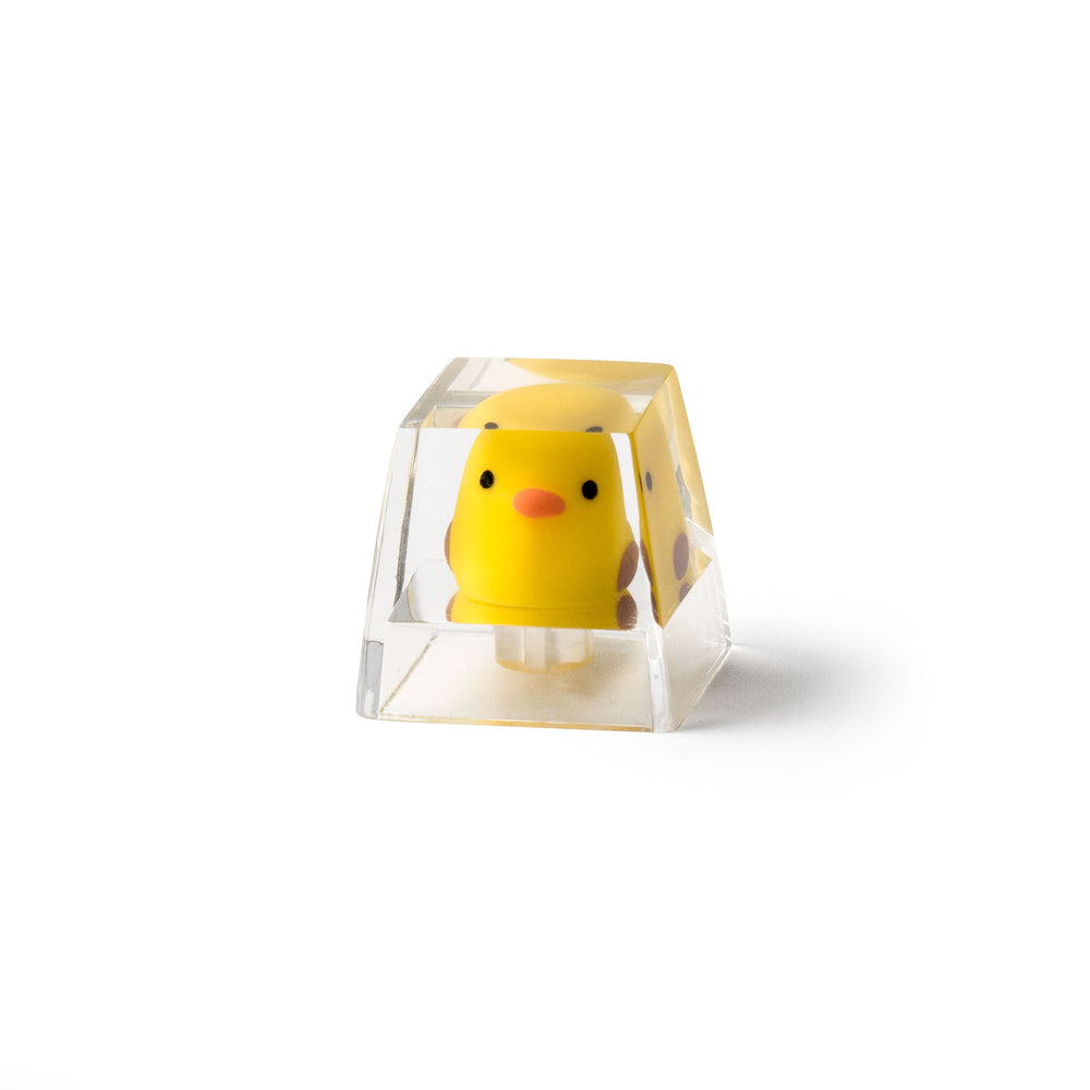 Keycap artesanal de resina de pato amarelo