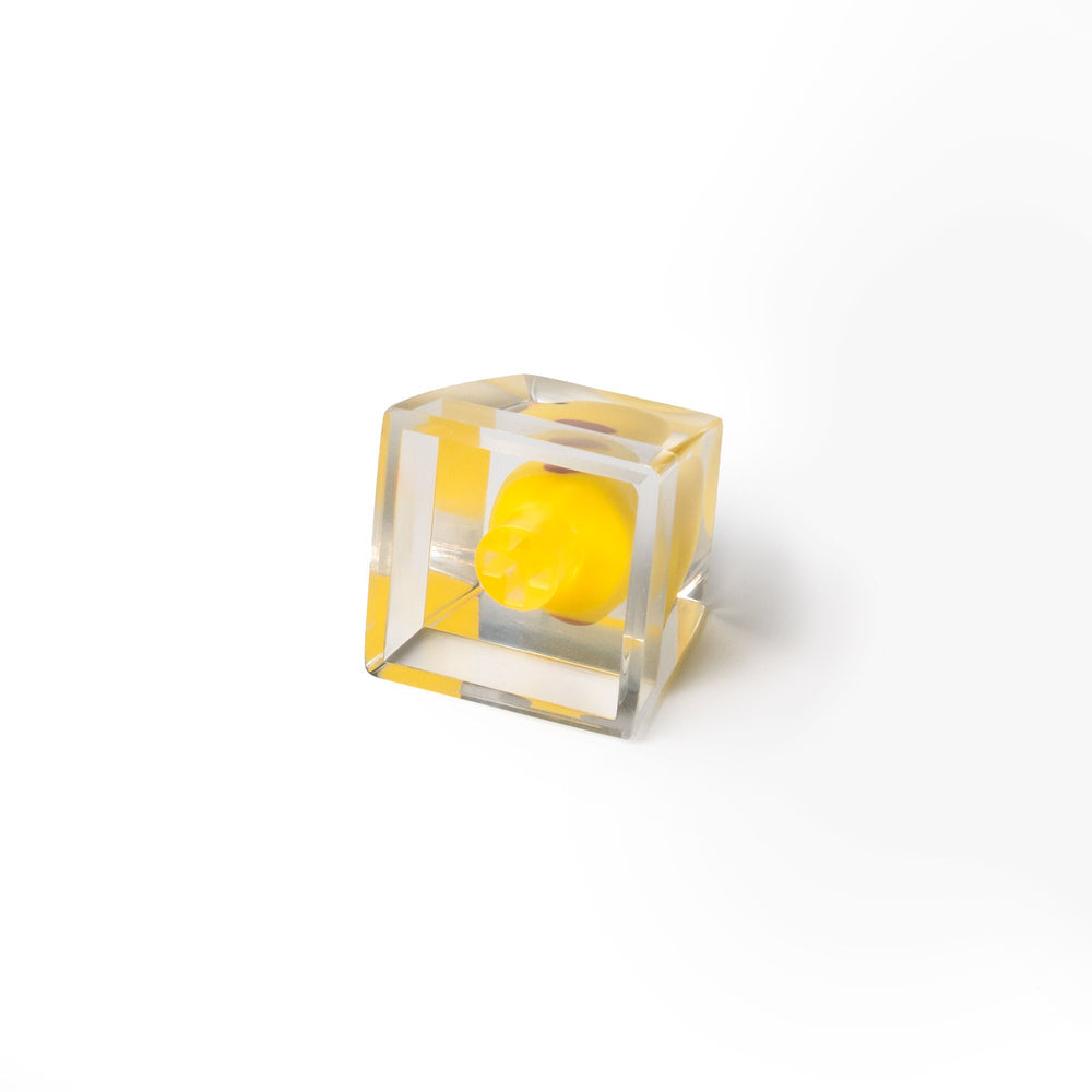 Keycap artesanal de resina de pato amarelo