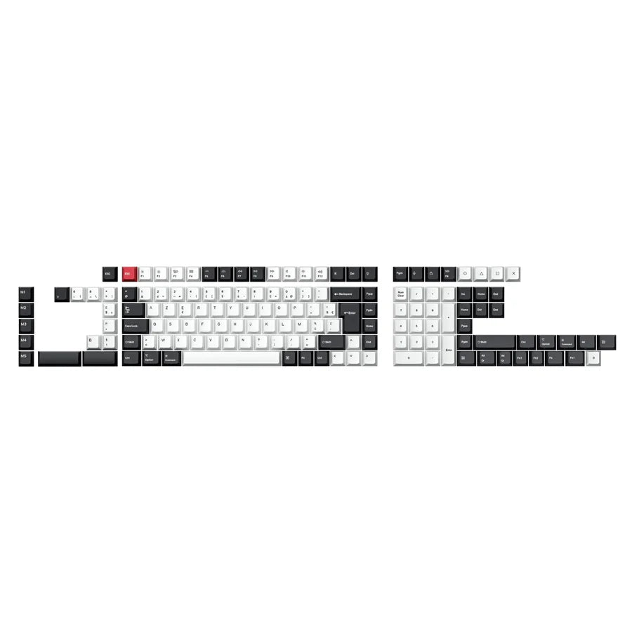 ISO Cherry Thermal Sublimation PBT Keycap Complete Set - Black and White