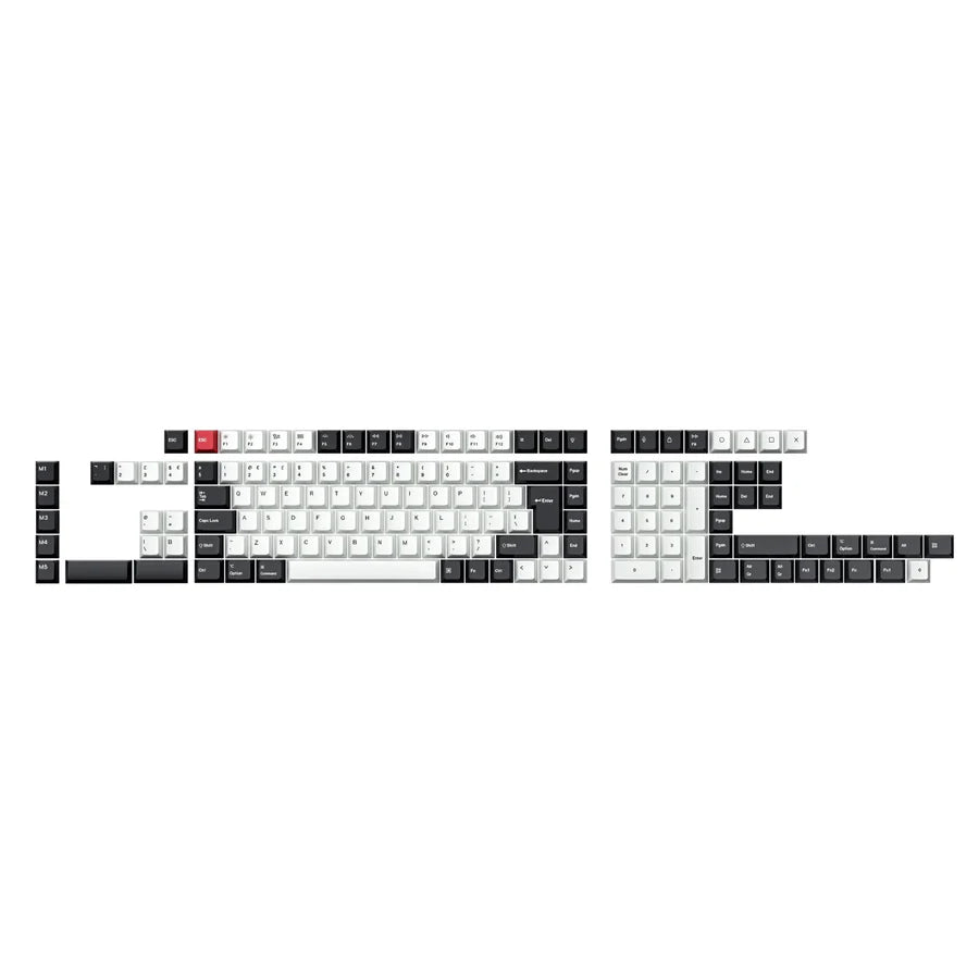 ISO Cherry Thermal Sublimation PBT Keycap Complete Set - Black and White