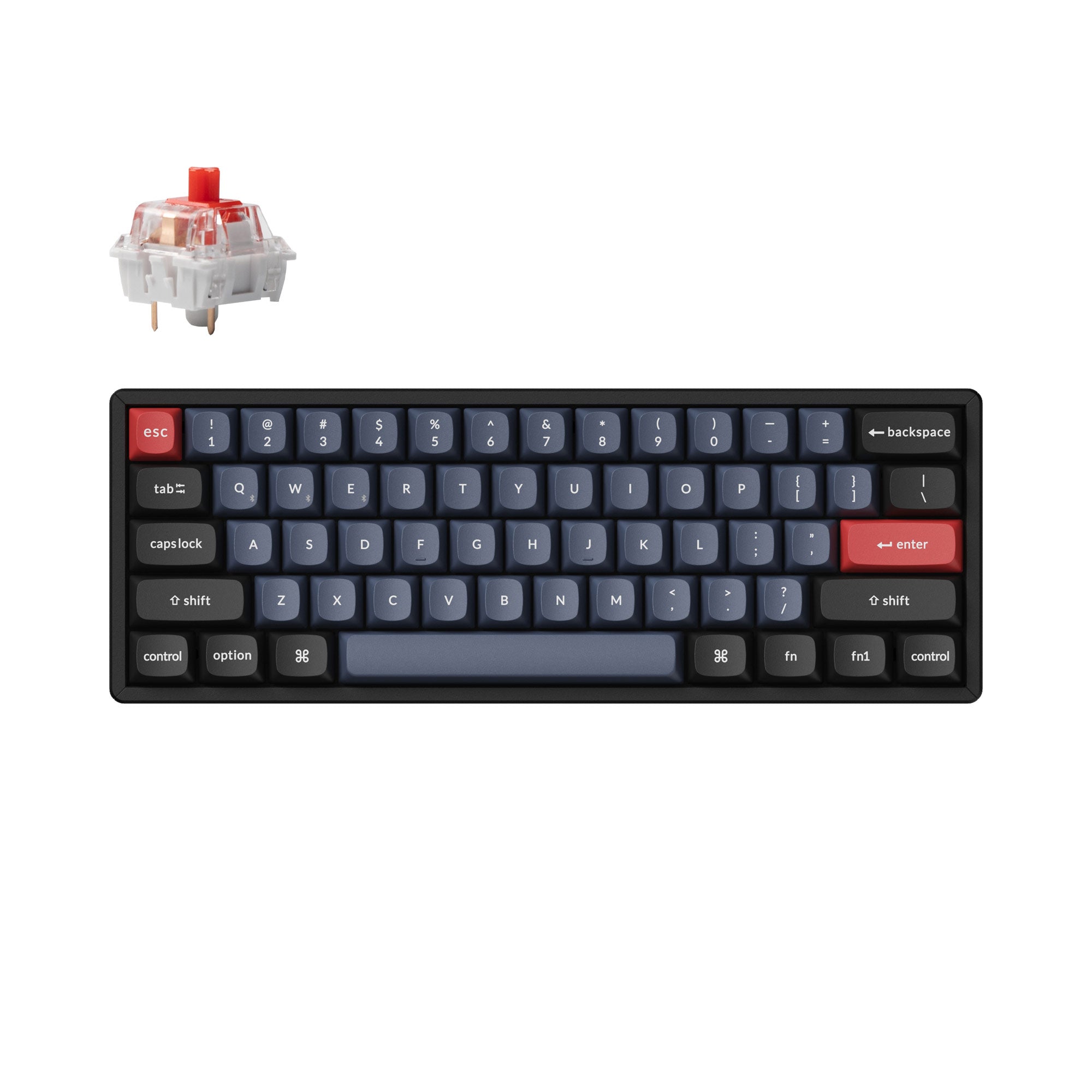 Keychron K12 Pro QMK VIA Wireless Custom Mechanical Keyboard for Mac Windows Linux hot-swappable with MX Switch RGB Backlight Aluminum with Keychron K pro switch Red