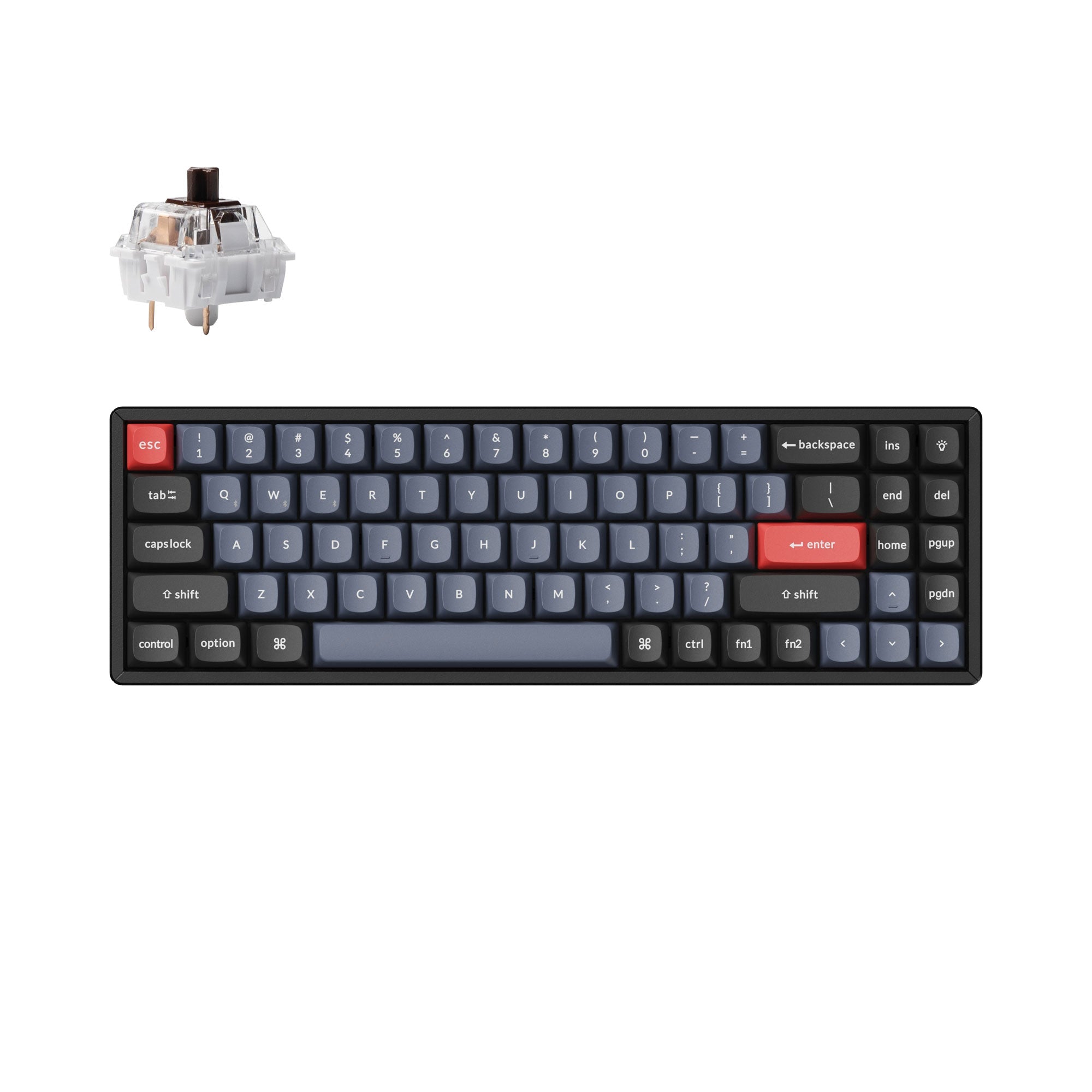 Keychron K14 Pro QMK VIA Wireless Custom Mechanical Keyboard for Mac Windows Linux hot-swappable with MX Switch RGB Backlight Aluminum with Keychron K pro switch Brown