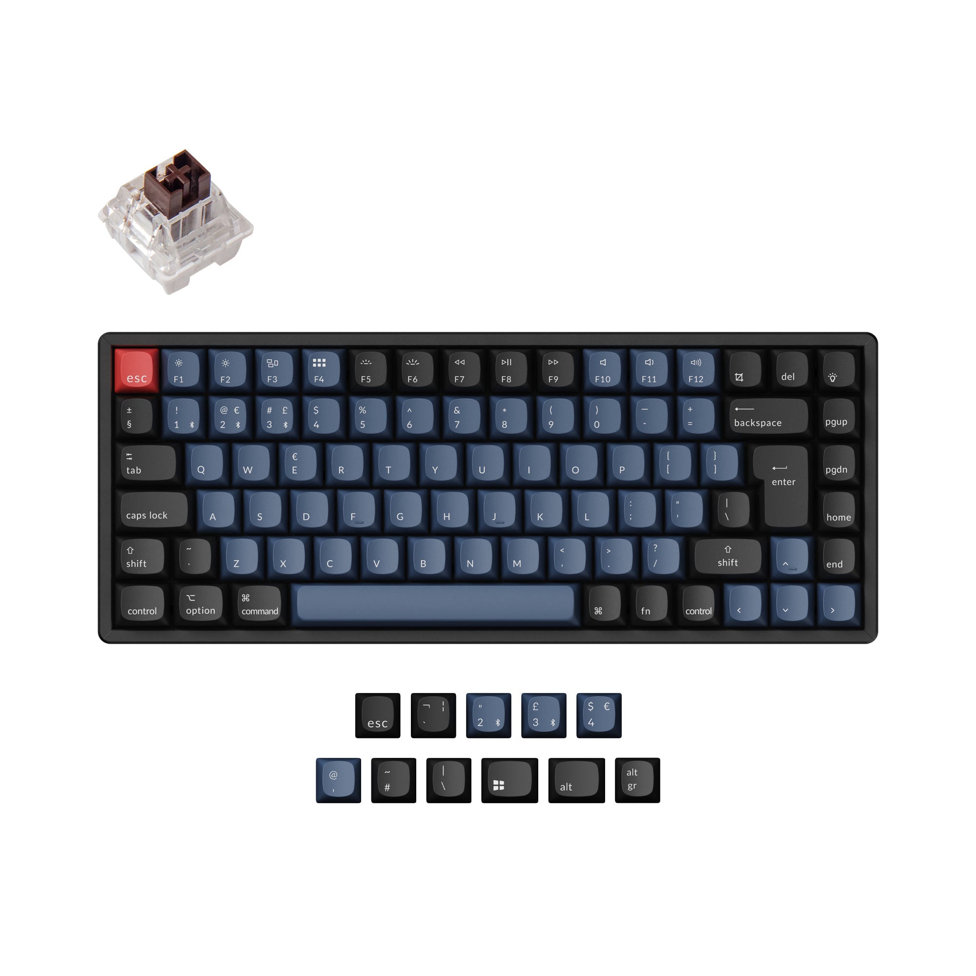 Keychron K2 Pro QMK VIA custom mechanical keyboard 75 percent layout Mac Windows Linux hot-swappable Keychron K Pro switch brown ISO UK layout