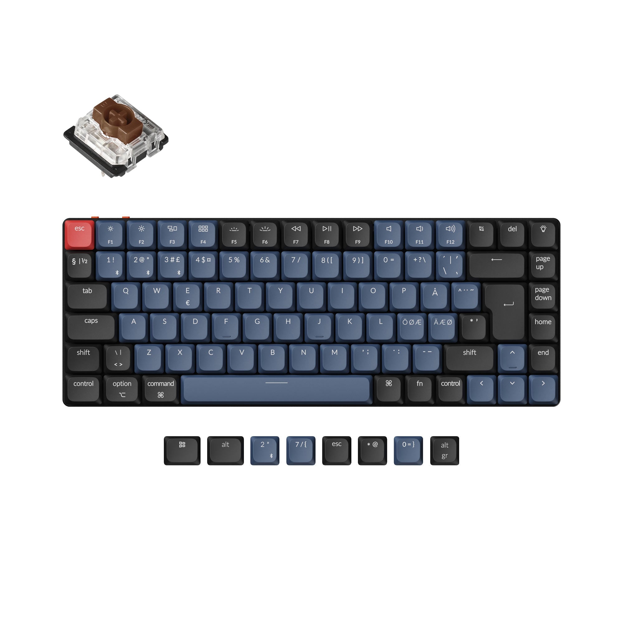 Keychron K3 Pro QMK/VIA ultra-slim custom mechanical keyboard 75 percent layout for Mac Windows Linux low-profile Gateron brown ISO Nordic layout