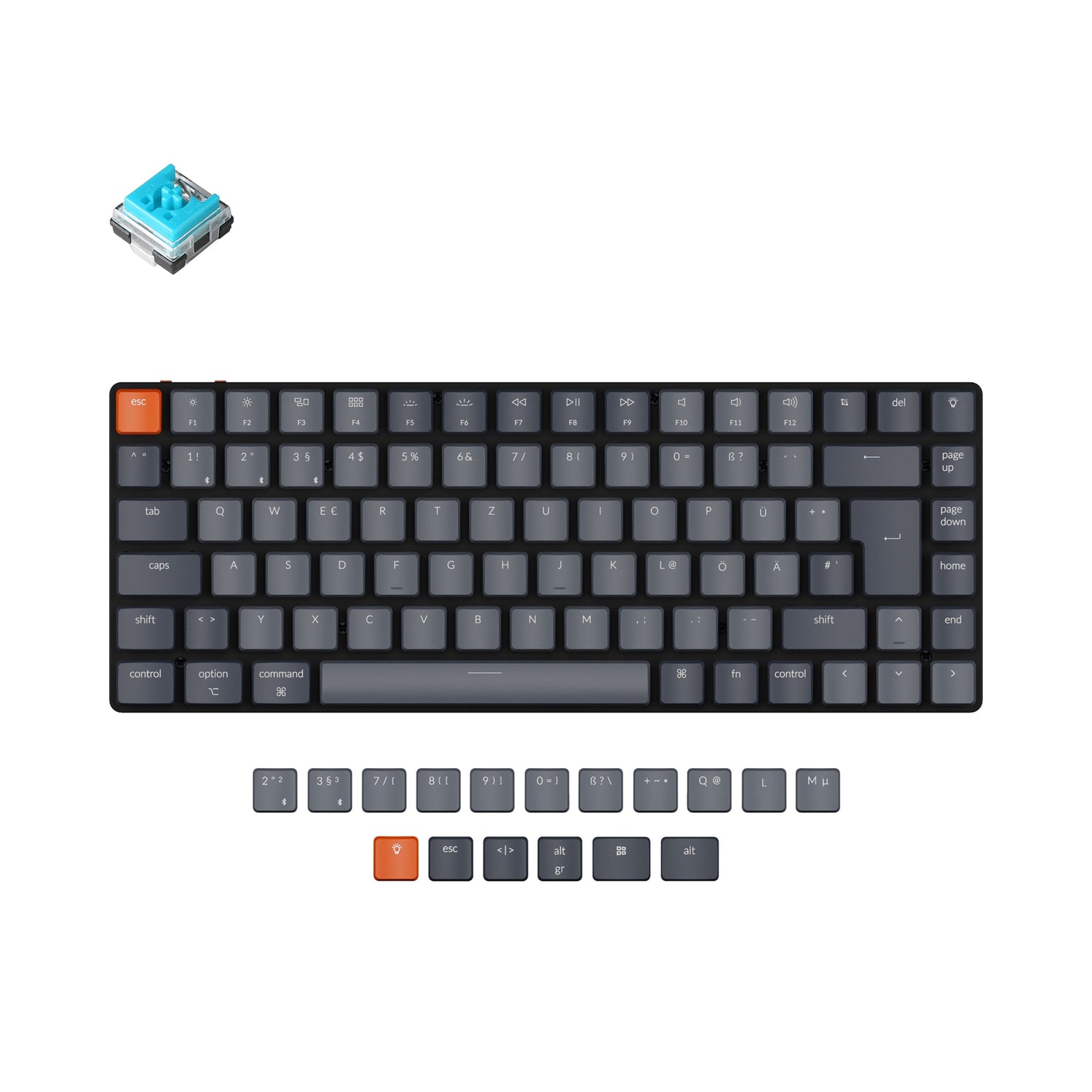 (German ISO-DE Layout) Keychron K3 Ultra-slim Wireless Mechanical Keyb ...