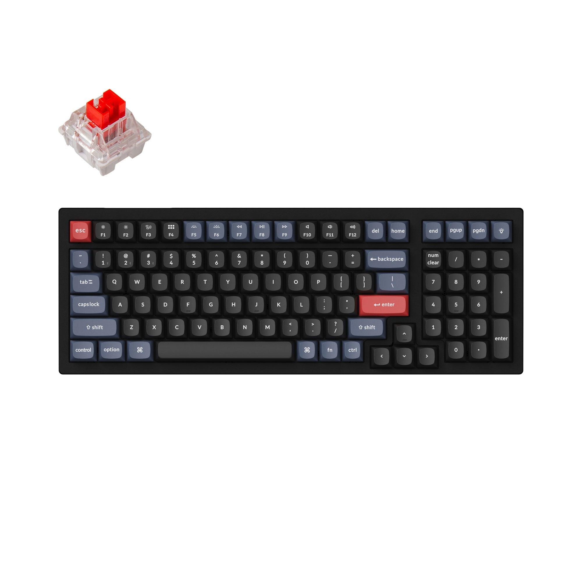 Keychron K4 Pro QMK VIA Wireless Custom Mechanical Keyboard with 96 Percent layout for Mac Windows Linux hot-swappable with MX Switch RGB Backlight B with Keychron K pro switch Red