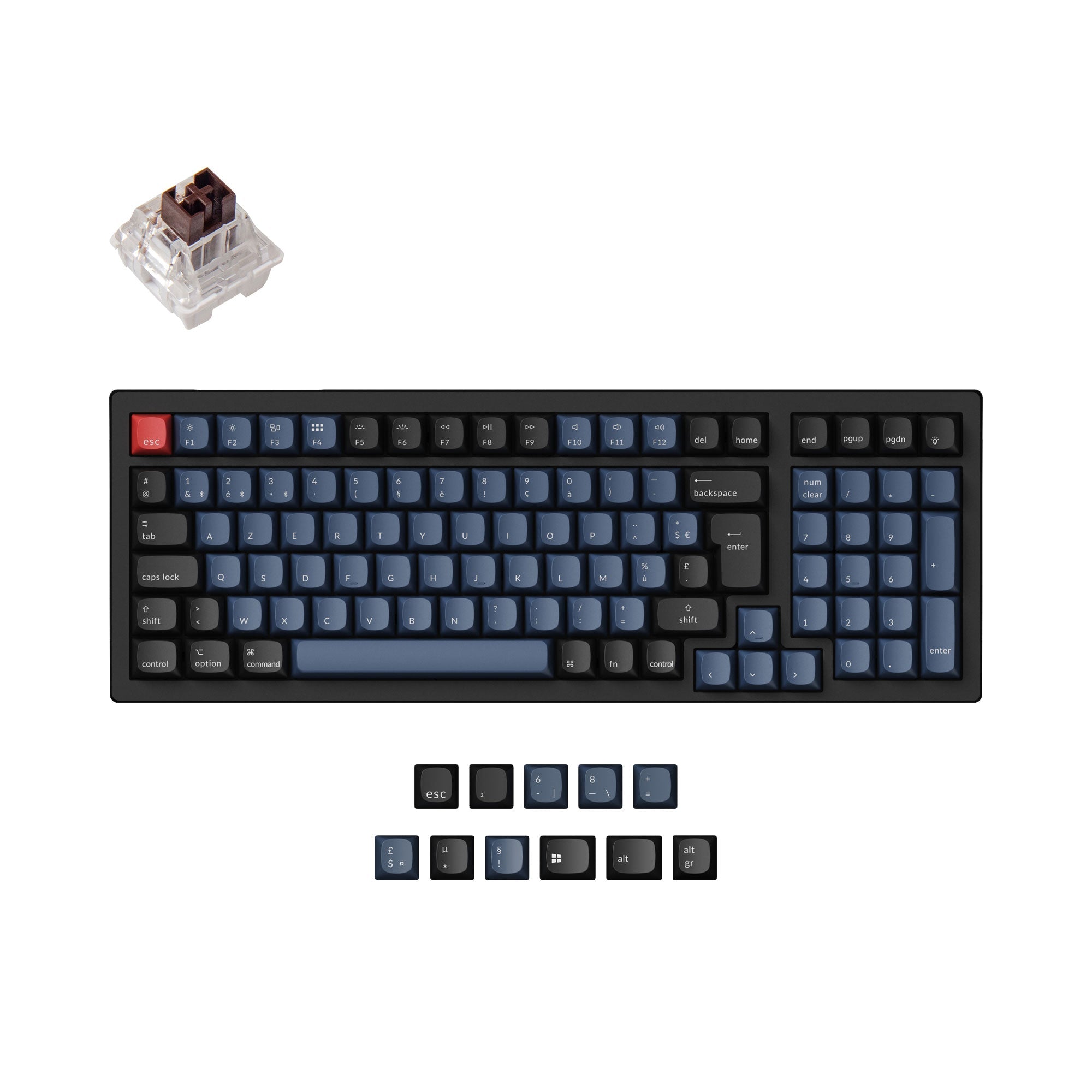 Coleção de layout ISO de teclado mecânico sem fio Keychron K4 Pro QMK/VIA