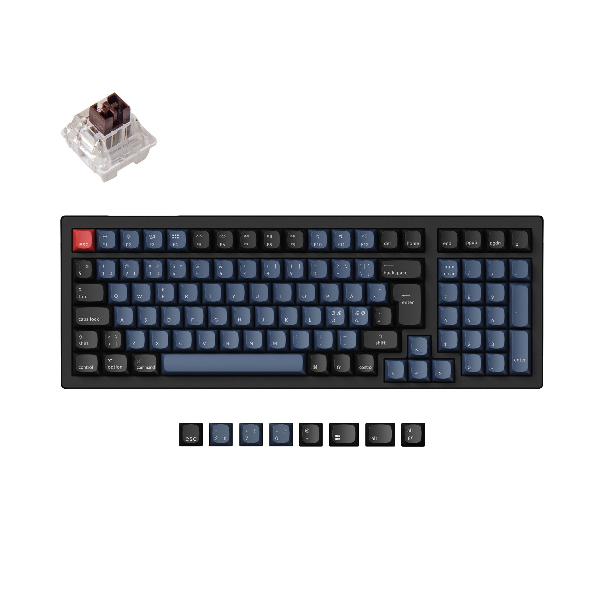 Coleção de layout ISO de teclado mecânico sem fio Keychron K4 Pro QMK/VIA