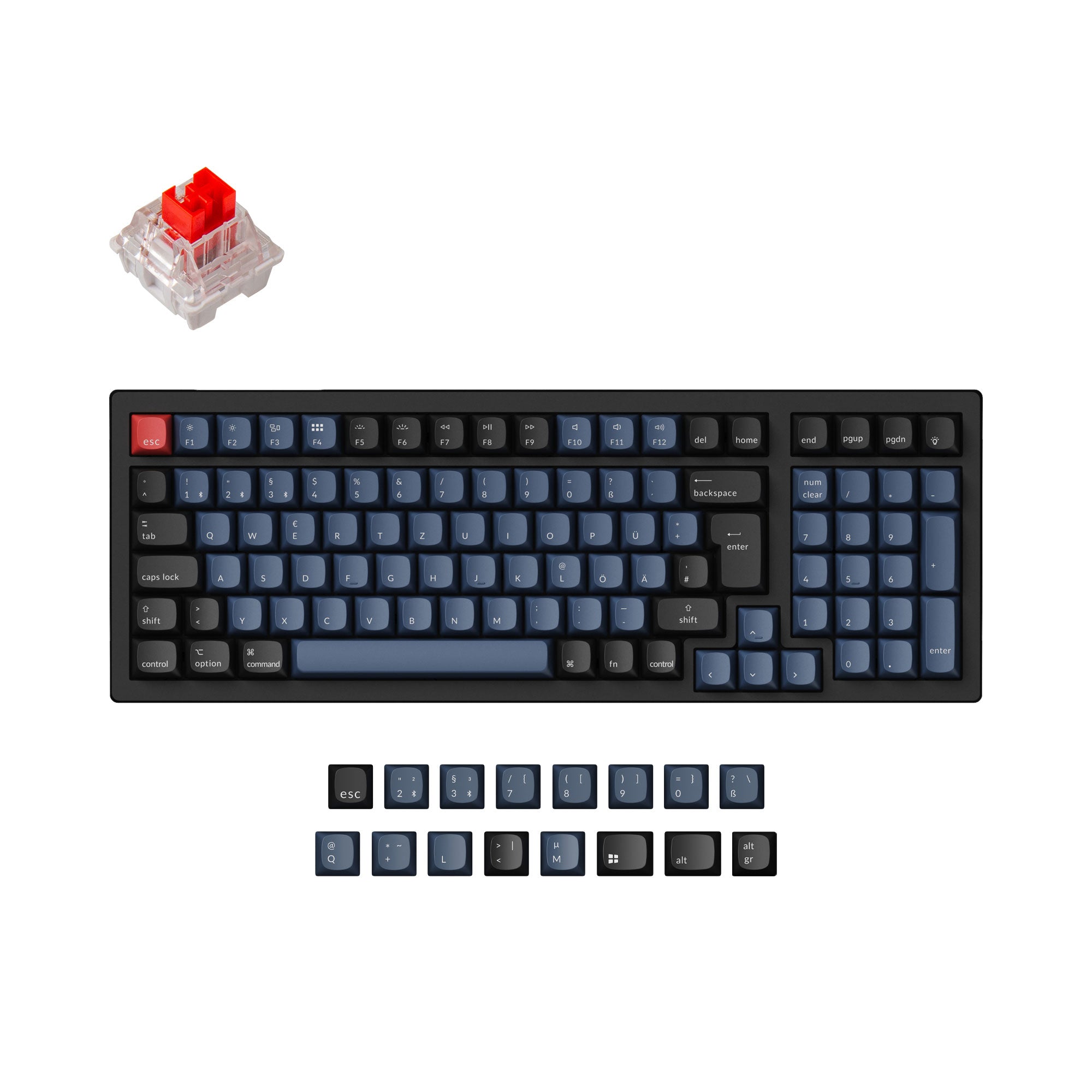 Coleção de layout ISO de teclado mecânico sem fio Keychron K4 Pro QMK/VIA