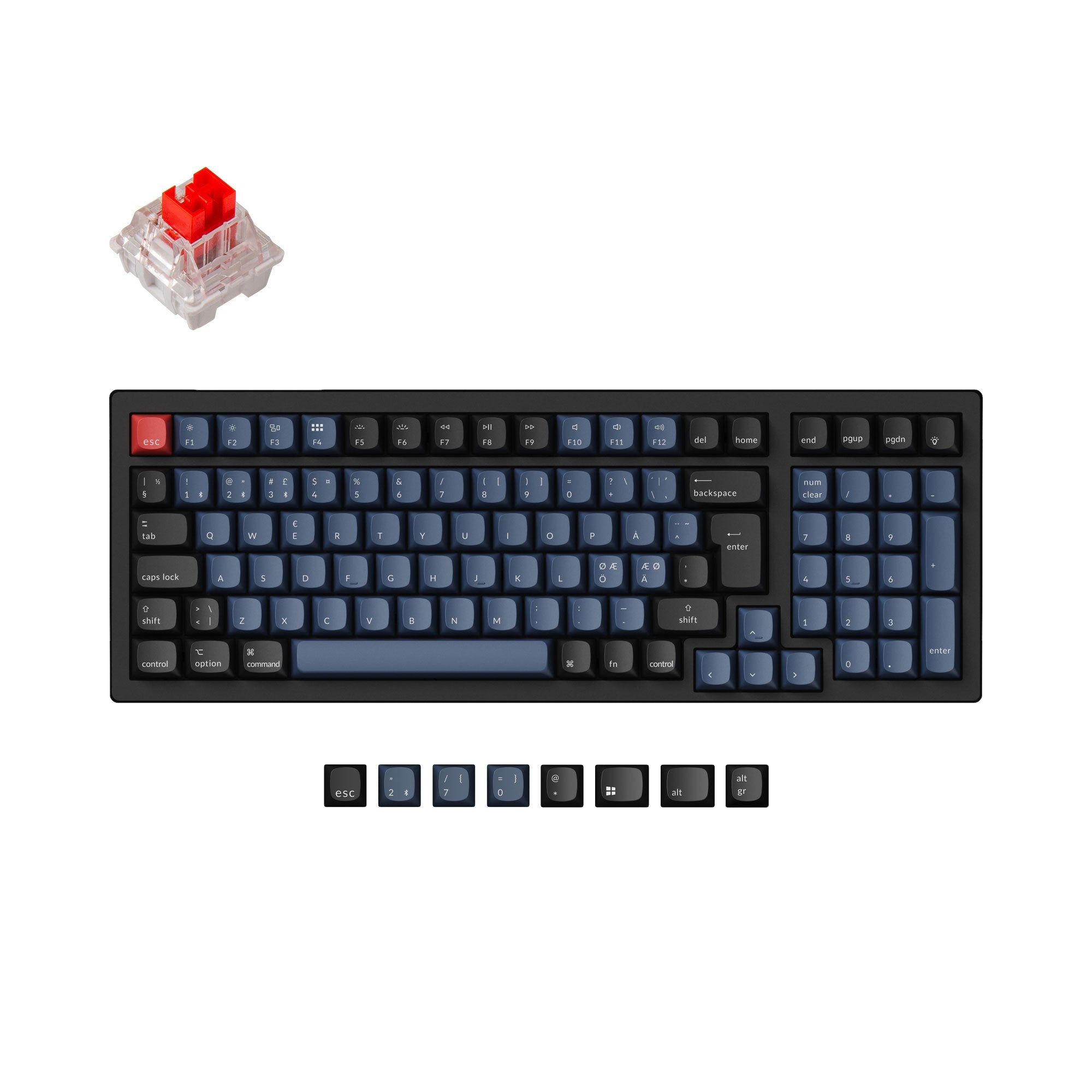 Coleção de layout ISO de teclado mecânico sem fio Keychron K4 Pro QMK/VIA