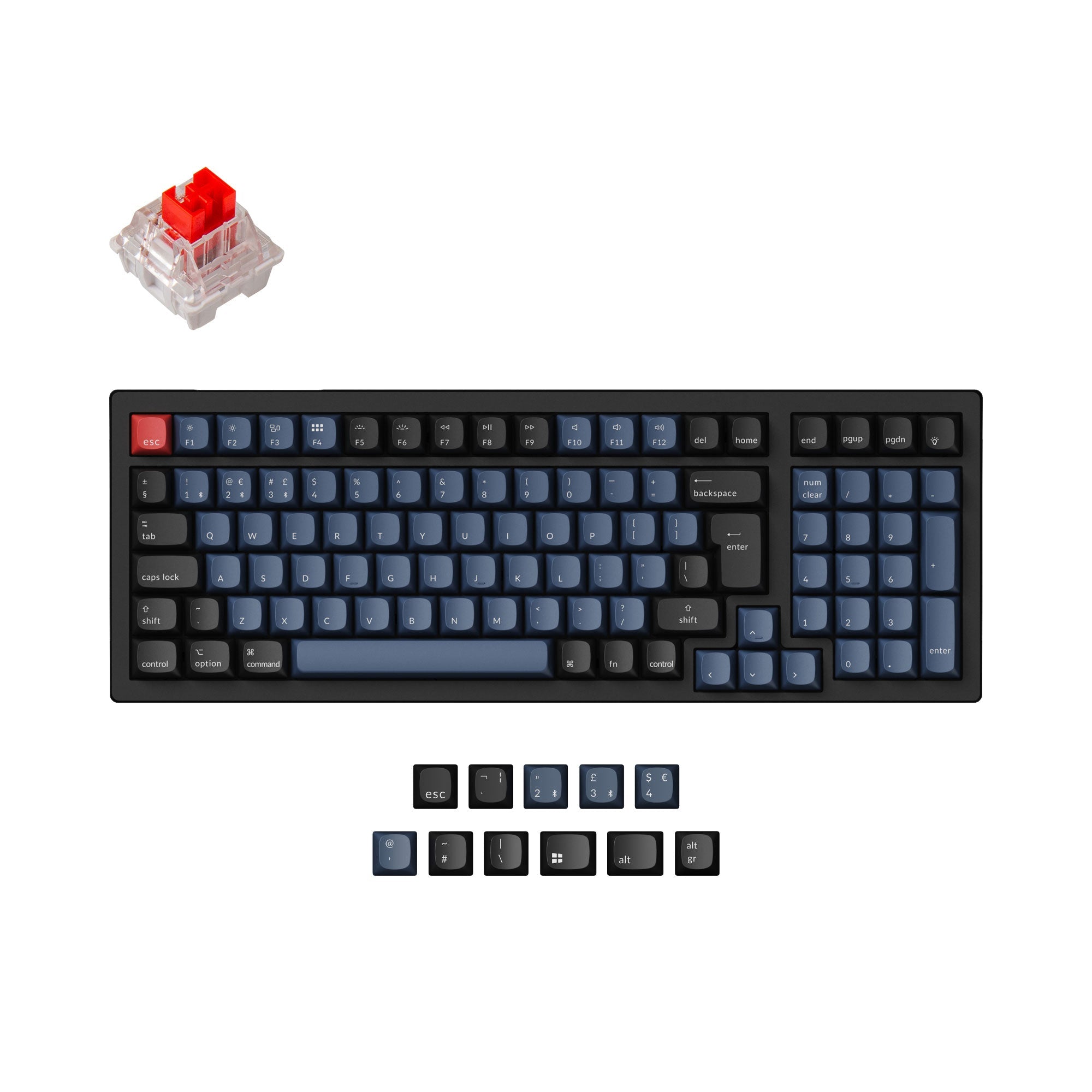 Coleção de layout ISO de teclado mecânico sem fio Keychron K4 Pro QMK/VIA