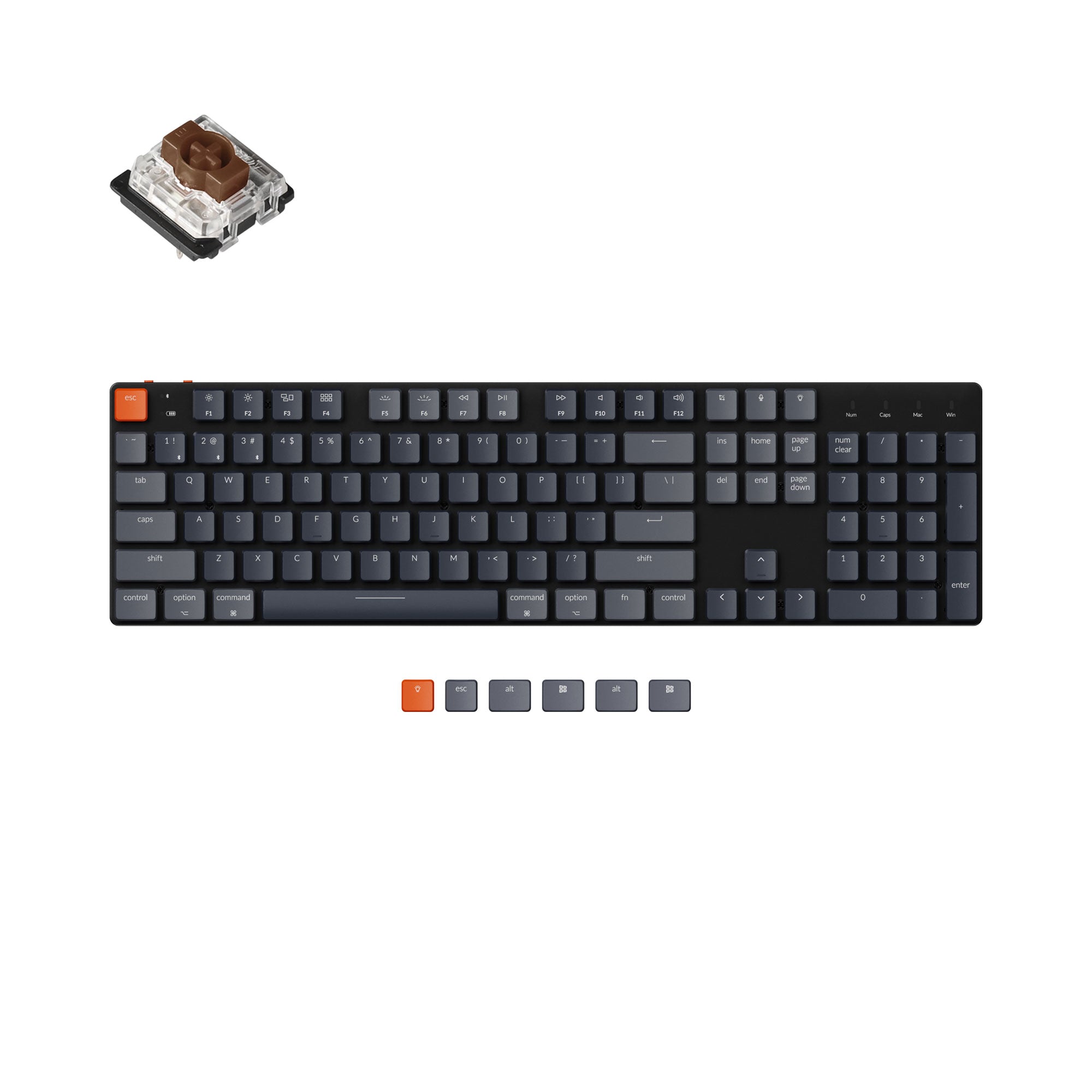 Keychron K5 SE Ultra Slim Low Profile Wireless Mechanical Keyboard For Mac Windows RGB Backlight Gateron Mechanical Switch Brown