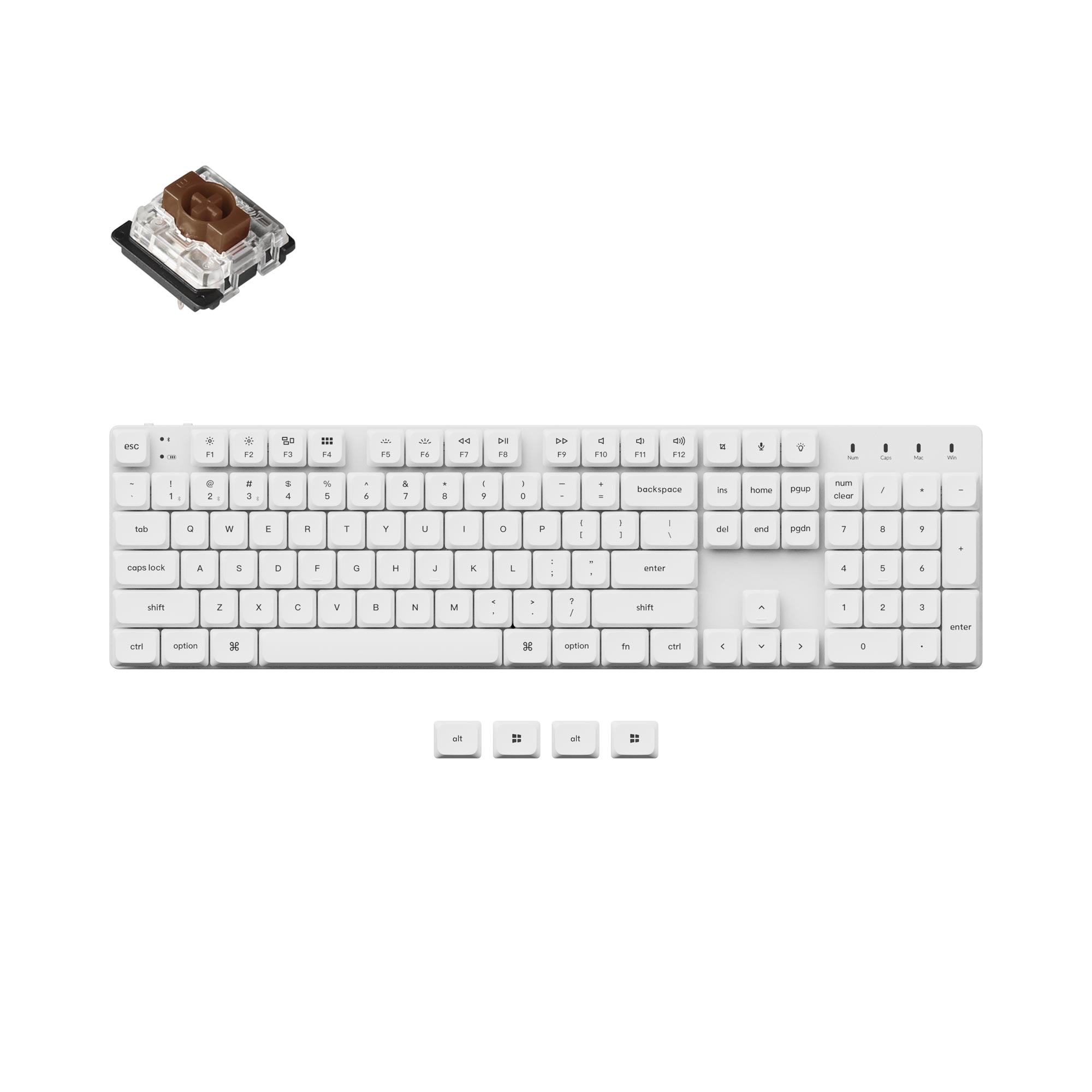 Keychron K5 SE Ultra Slim Low Profile Wireless Mechanical Keyboard For Mac Windows White Backlight Low Profile Double Shot PBT LSA Keycap Gateron Mechanical Switch Brown