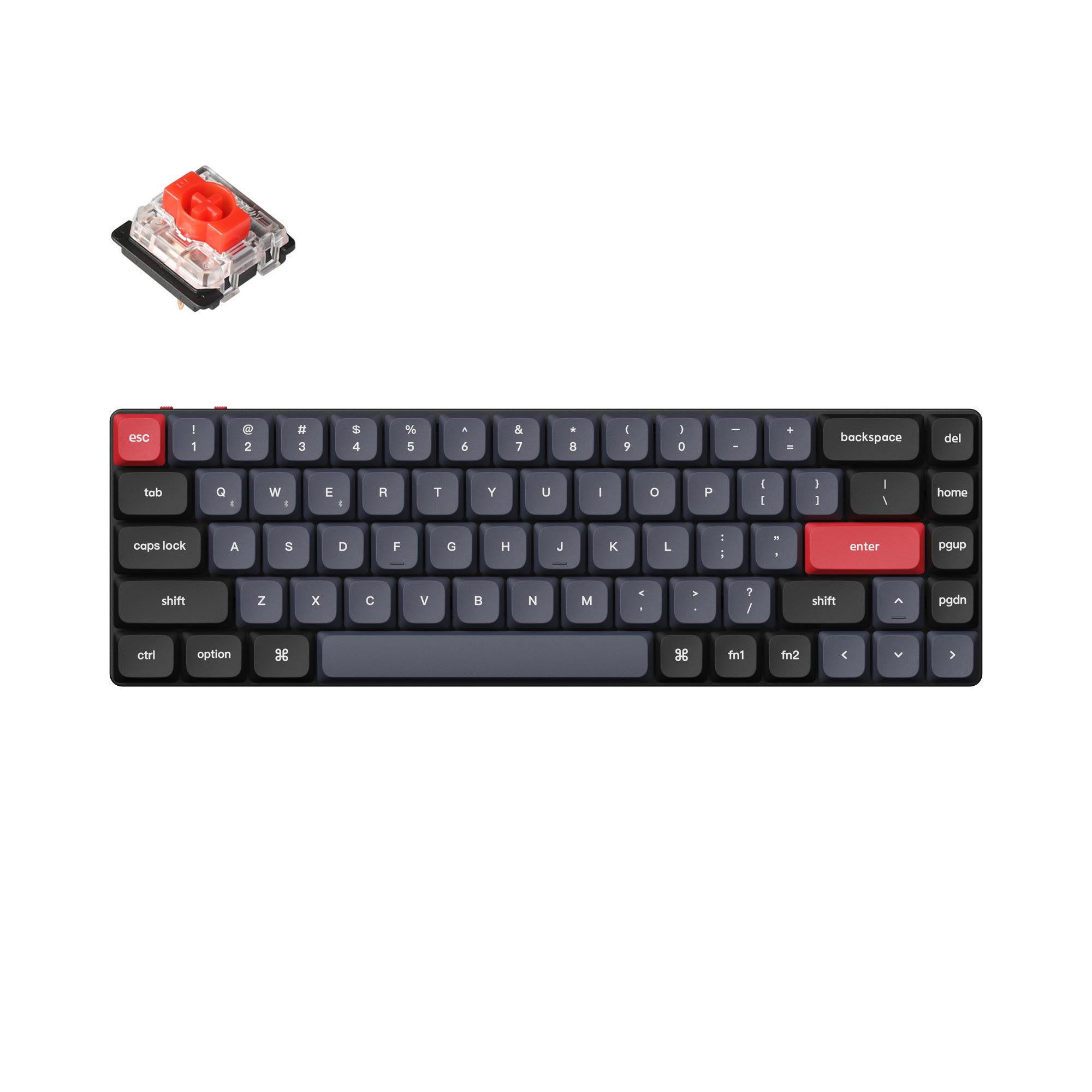 Keychron K7 Pro QMK/VIA ultra-slim custom mechanical keyboard 65 percent layout for Mac Windows Linux hot-swappable low-profile Gateron red